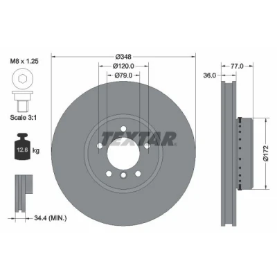 Imagen de TEXTAR PRO+ 92182425 Disco de freno BMW: 5 Berlina, Touring, 6 Coupé