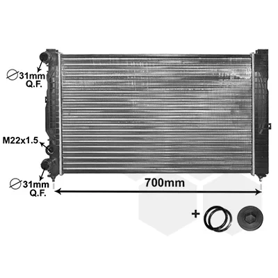 Imagen de VAN WEZEL 03002123 Radiador, refrigeración del motor Aluminio 630 375 35 *** IR PLUS con accesorios Aletas unidas mecánicamente