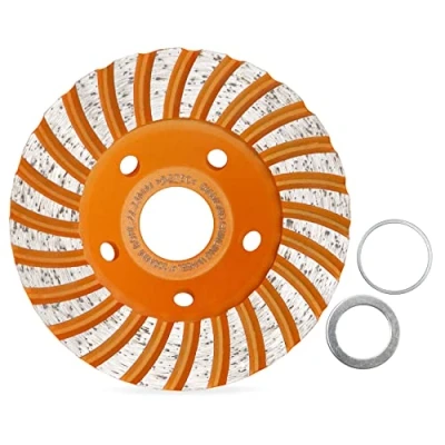 Imagen de BGTEC Muela Diamantada para Hormigón 100mm Amoladora Angular con 2 piezas Arandelas(22.23/15.875 y 22.23/20) Amolar Granito, Mármol, Hormigón, Ladrillo Mampostería