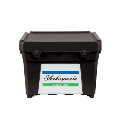 Imagen de Shakespeare caja de asiento, tamaño único, almacenamiento, gestión aparejos, fuerte y resistente al agua, gran almacenamiento aparejos pesca, cierre doble, tapa extra profunda, para