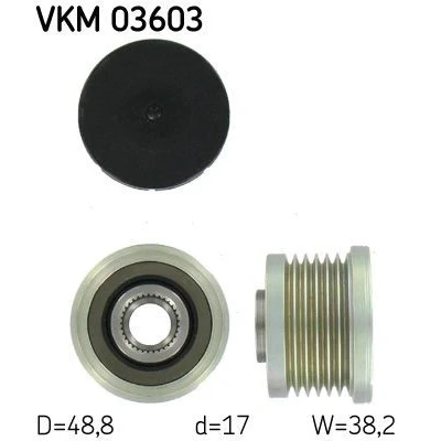 Imagen de SKF VKM 03603 Rueda Libre Alternador 38,2 RENAULT: TRAFIC 2 Bus, LAGUNA 2, MASTER Kasten, VOLVO: S40 I, V40 Familiar, NISSAN: Primastar Furgón