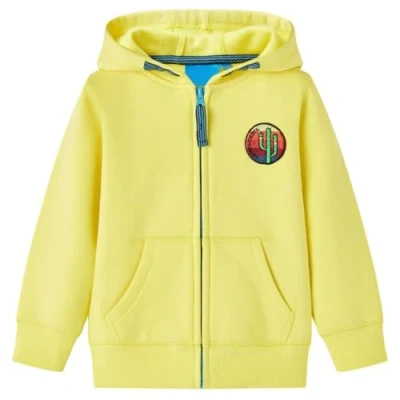 Imagen de vidaXL Sudadera Infantil con Capucha y Cremallera Ropa de Niños Amarillo Claro 140