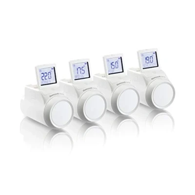 Imagen de Honeywell Home THR0924HRT Termostatos de radiador inalámbricos para Sistema evohome, Modelo Europeo, Blanco (Pack 4)