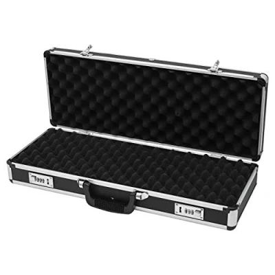 Imagen de HMF 14433 02 Funda de Aluminio para Pistola con Cerradura combinación 62 x 26 12 cm Negro