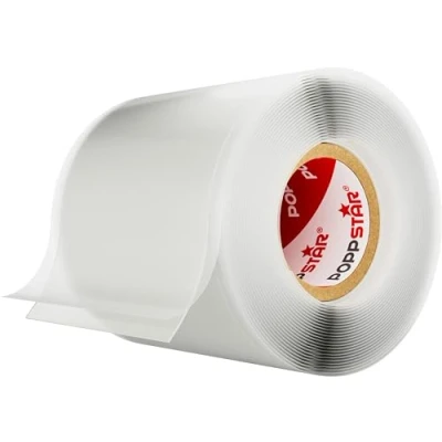Imagen de POPPSTAR cinta de silicona autofusión, 1 x 3 m, ideal como reparación, aislante y sellado (estanca, hermetica), 50mm ancho, color transparente
