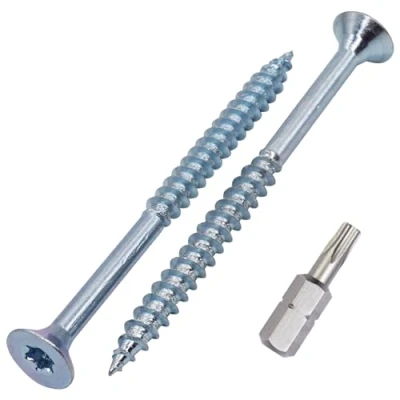 Imagen de SKIR&#039;CO (10 uds) tornillos para madera de acero galvanizado, 6,0 x 80 mm, Torx cabeza avellanada, aglomerado, parcialmente roscados