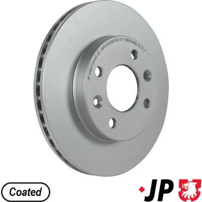 Imagen de JP GROUP 4363100400 Disco de freno Eje delantero 238 20 4 ventilado revestido RENAULT: CLIO 2, Kangoo I, 1