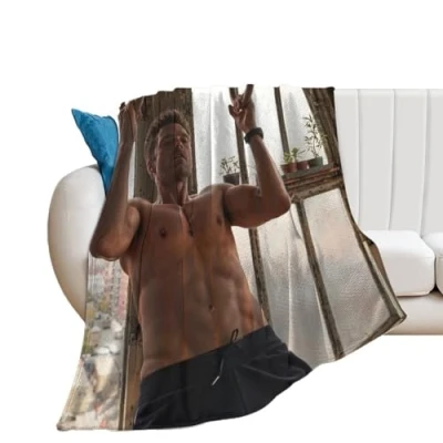 Imagen de QapLWczK Sebastian Stan manta fresca de franela forro polar ultrasuave, elegante para dormitorio, sala estar, sofá, cálida todas las estaciones, 50 x 60 pulgadas