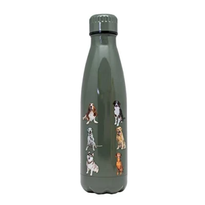 Imagen de Nerthus FIH 770 Botella Termo Doble Pared diseño Perros Color Verde 500ml, Acero Inoxidable, Libre de BPA, 18/8