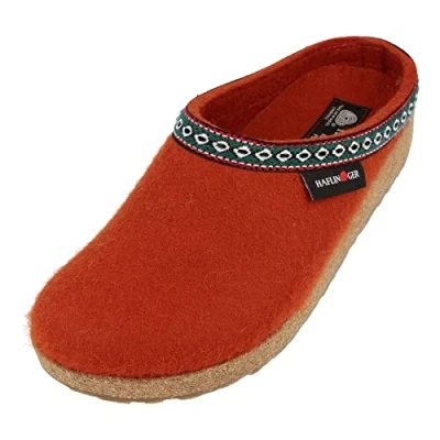 Imagen de HAFLINGER Zapatillas de casa Fieltro Unisex Grizzly Franzl 711001, Talla:43 EU, Color:Naranja