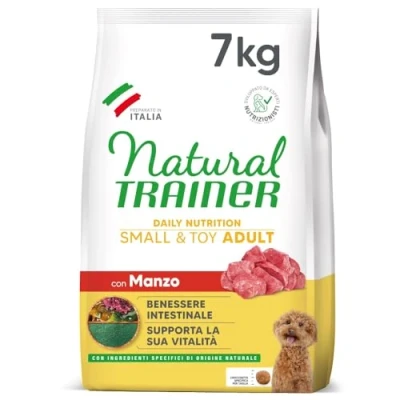 Imagen de Natural Trainer Comida para Perros Small &amp; Toy, Carne de Res y arroz, 7 kg