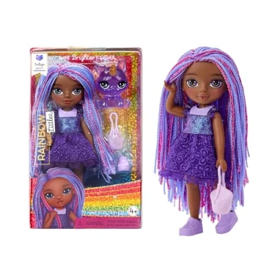 Imagen de RAINBOW HIGH Littles Indigo Bailey Muñeca de Moda Pequeña y Articulable Morada 14 cm con Bolso Zorro Mágico Mascota Adecuada para Niños Coleccionistas