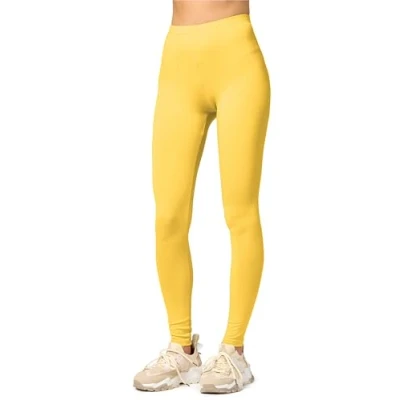 Imagen de Merry Style Leggins Largos Deportivas Mujer Mallas con Cintura Elástica Vestir Suaves Flexibles, Transpirables Ideal para Todas Las Estaciones MS10 143 (Amarillo, XS)