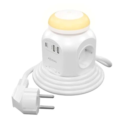 Imagen de Aisens Regleta Cubo 4 Tomas USBC PD 2xUSB A QC Luz
