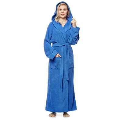 Imagen de Arus Albornoz con capucha para mujer, extra largo, tamaño mujer: M, unisex: S Azul Real