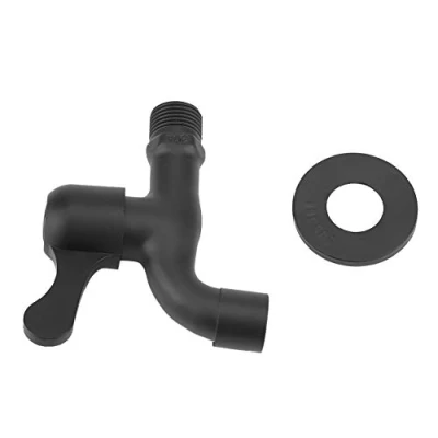 Imagen de Grifo de Agua del Jardín Golpecito Soporte la Pared Negro Acero Inoxidable 304 para el Cuarto Baño[Mop Pool]