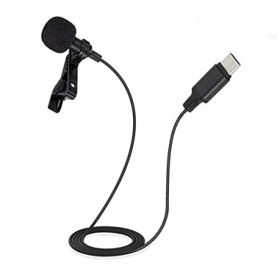Imagen de Diyeeni micrófono de Solapa, USB Tipo C Solapa Clip omnidireccional en el para Dispositivos Interfaz Type Android