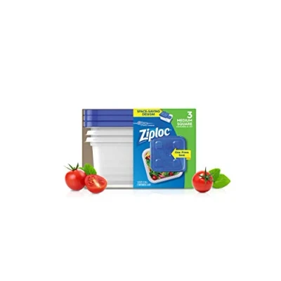 Imagen de Ziploc Contenedor, cuadrado mediano, 40 oz 3 unidades