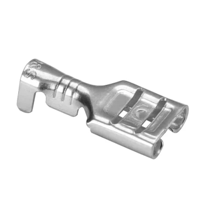 Imagen de Heschen Terminales de crimpado empalme rápido pala hembra, conector 6,3 mm, no aislado, 100 piezas