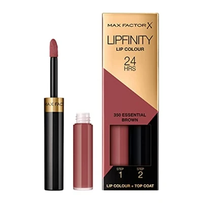 Imagen de Max factor Lipfinity, bálsamo y brillo de labios, color 350 marrón esencial (2 ml)