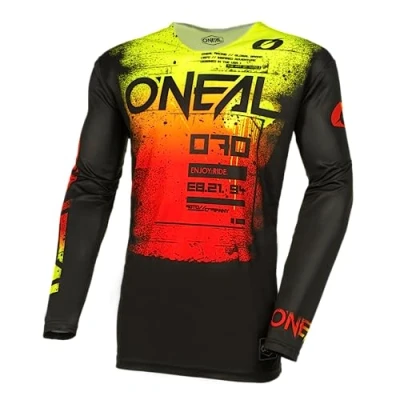 Imagen de O&#039;Neal Camiseta Motocross Manga Larga MX MTB Mountain Bike Material Ligero, Corte Ergonómico Slim Fit para un Ajuste Mayhem Jersey Scarz V.24 Adulto Negro Rojo Talla XL