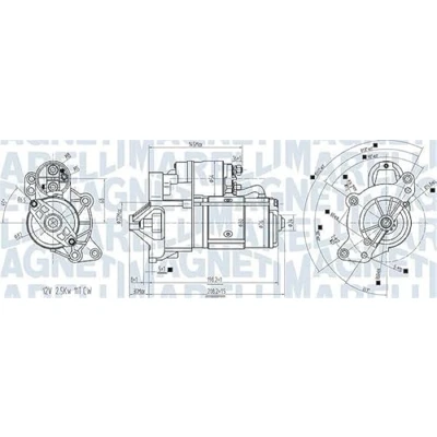 Imagen de MAGNETI MARELLI 063721416010 Motor de arranque 12 2,5 11 PEUGEOT: 307 SW, 407 Berlina, 807, CITROËN: C4 I Hatchback, Coupé, C5 II Hatchback