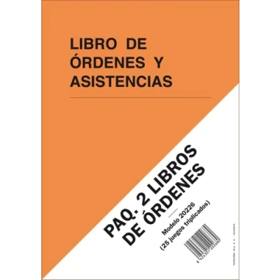 Imagen de PAQ. 2 LIBROS DE ÓRDENES y ASISTENCIAS. A4, 25 folios triplicados numerados.