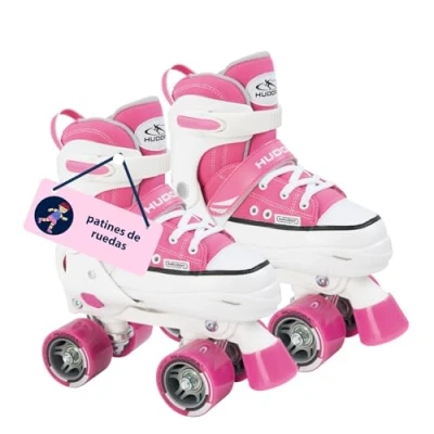 Imagen de Hudora Rollschuhe Roller Skate, Pink, verstellbar Gr. 36 39 Patines en Paralelo, Color Rosa, Talla