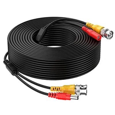 Imagen de Cocar 65FT 20M All in One BNC Vídeo Extensión Cable con Conector CC Alimentación para Cámaras de Seguridad Inicio Vigilancia CCTV Circuito Cerrado TV del Sistema