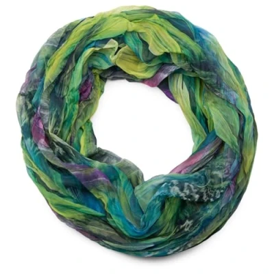 Imagen de styleBREAKER patrón de la pluma del estilo batik bufanda tubo bucle, el desplome y arruga, sedoso ligero 01016064, color:rojillo