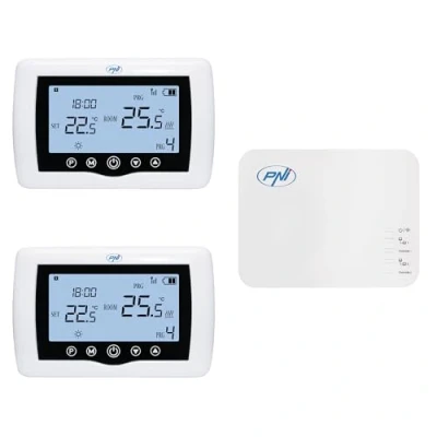 Imagen de Termostato Inteligente PNI CT410 Pro inalámbrico, con Wi FI, Control de 2 Zonas vía Internet, para Sistemas calefacción, Bombas, electroválvulas, TuyaSmart App, histéresis 0,2 Grados C