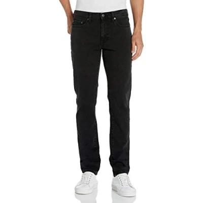 Imagen de Amazon Essentials Vaqueros Ajustados Hombre, Negro Efecto Lavado, 36W / 30L