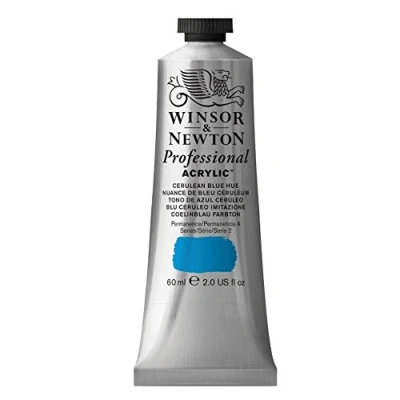 Imagen de Winsor &amp; Newton Professional Acrylic Pintura Acrílica en Tubo, Azul (Cerulean Blue Hue), 60 ml