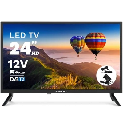 Imagen de Grunkel Televisor LED de 24 Pulgadas HD IV2 Ready Alta definición con TDT T2 Modo Hotel 3 HDMI y 2 USB Peso 2,37kg Negro