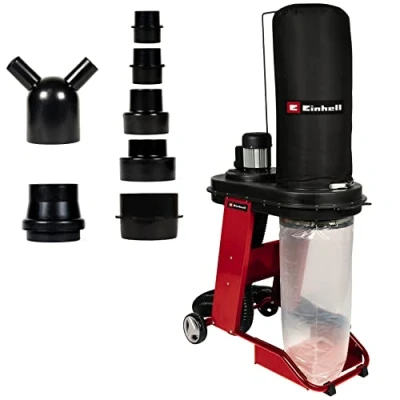 Imagen de Einhell Aspirador TE VE 550/1 A (550 W, enchufe Automático 2500 manguera de aspiración 250 cm y Ø 100 mm, 2 adaptadores 36 Liberación Rápida para Bolsa Recolección 65 L)
