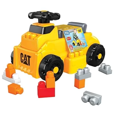 Imagen de Mega Bloks Cat Excavadora Construye y Juega Juguete de Construcción Volante Giratorio Asiento con Tapa 10 Bloques Regalo para Niños 1 3 Años, HDJ29