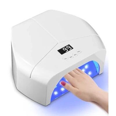 Imagen de jutyum Lampara UV LED Uñas 298W, Semipermanentes, con 72 LEDS/Sensores Automáticos, Secador de Uñas, Lámpara Profesional, 4 Pulgadas