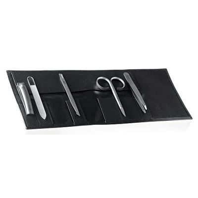 Imagen de Rubis Juego de manicura viaje Travel Set Deluxe Tijeras uñas clásicas, cortaúñas, empujador cutículas, lima cristal y pinzas cejas Classic
