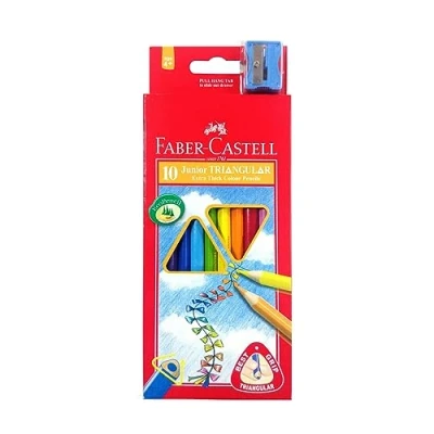 Imagen de Faber Castell Lápices de colores Jumbo triangulares con Afilador (Pack 10)