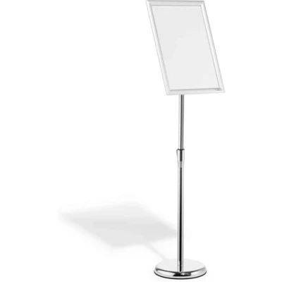 Imagen de Durable Soporte de suelo info con marco aluminio a presión A3, robusto, 1 pieza, anodizado plata, 479923