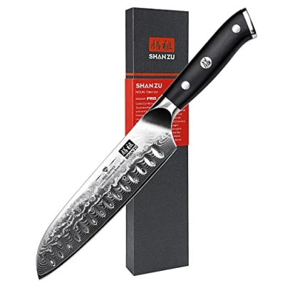 Imagen de SHAN ZU Cuchillo de Damasco Santoku Acero 67 Capas PRO Series