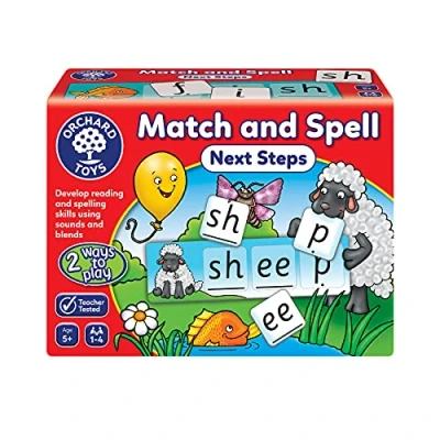 Imagen de Orchard Toys Match and Spell Next Steps, Educational Spelling Game Age 5+, Helps Teach Phonics Word Building Using Sounds Blends.