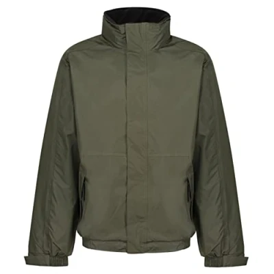 Imagen de Regatta Dover Waterproof Concealed Hooded Fleece Lined Bomber Jacket Jackets Insulated, Hombre, Dark Khaki/Black, M