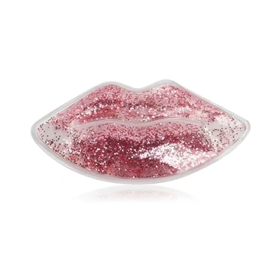 Imagen de parche de hielo en forma labios, compresas frías y calientes, gel para los paquete Reutilizable labios Reduce la hinchazón A prueba fugas