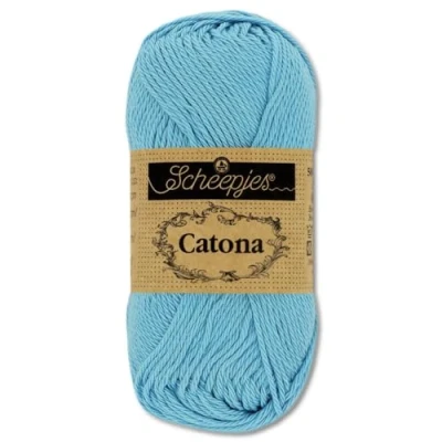 Imagen de Frida&#039;s Wollhaus Scheepjes Catona 100% Algodón Ganchillo de Punto Amigurumi 109 Colores (510 Azul Cielo)