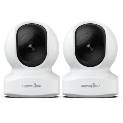 Imagen de wansview Camara Vigilancia WiFi Interior 2K Camaras Domicilio 360 para Perros, Seguimiento del Movimiento, Detección de Humano, Grabación Continua, Audio Bidireccional