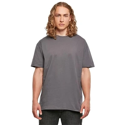 Imagen de Build Your Brand Camiseta Pesada de Gran tamaño, Gris Oscuro, XXL para Hombre