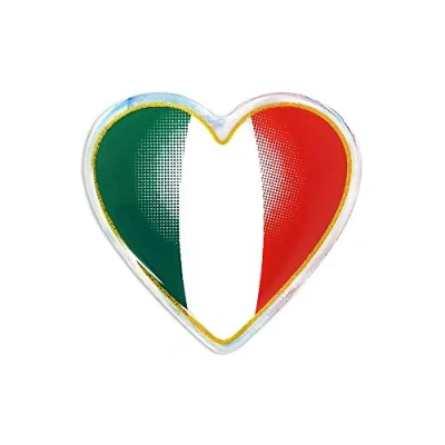 Imagen de 4R Quattroerre.it 497 Stickers 3D Bandera Corazón Italia HQ, 41 x 38 mm