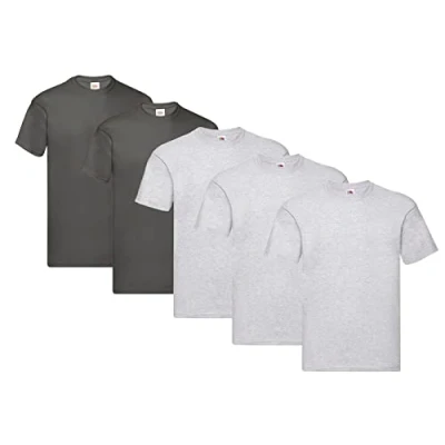 Imagen de Fruit of the Loom Camiseta original para hombre (5 unidades), 3grau 2grafito + 1 Hl Comprar Bloc de notas, XL
