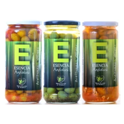Imagen de Pack 3 Tarros de Aceitunas Aliñadas MOJO PICÓN + CHUPADEOS VERDIAL ALIÑADA ( RECETA LA ABUELA) 700 GR / BOTE Producto Jaén
